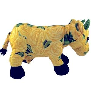 🌟Cow Parade YELLOW ROSE of TEXAS collectible stuffed cow; Item #7513